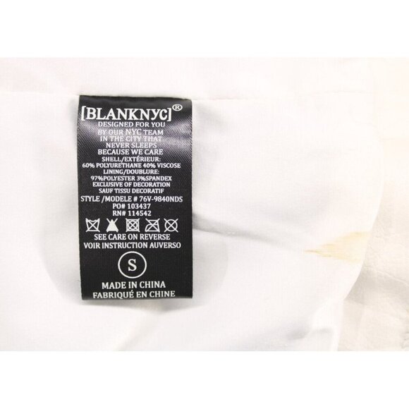 BLANK NYC Women's Vegan Faux Leather Embroidered Palm Tree Moto Jacket Sz S - Picture 7 of 9